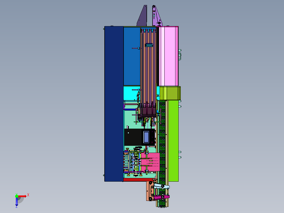 药品铝塑板药板卧式医药装盒封箱机俯视图