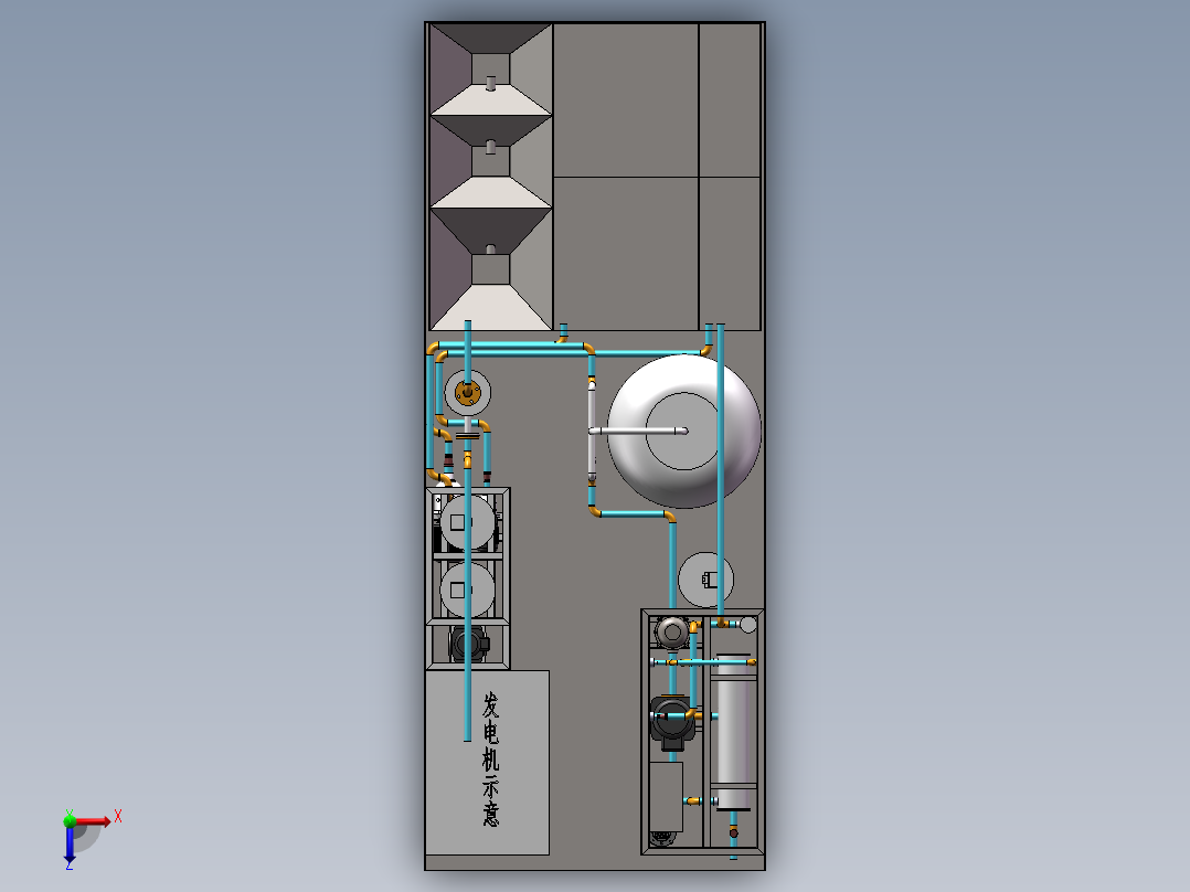 移动集装箱净水方案sw16可编辑俯视图