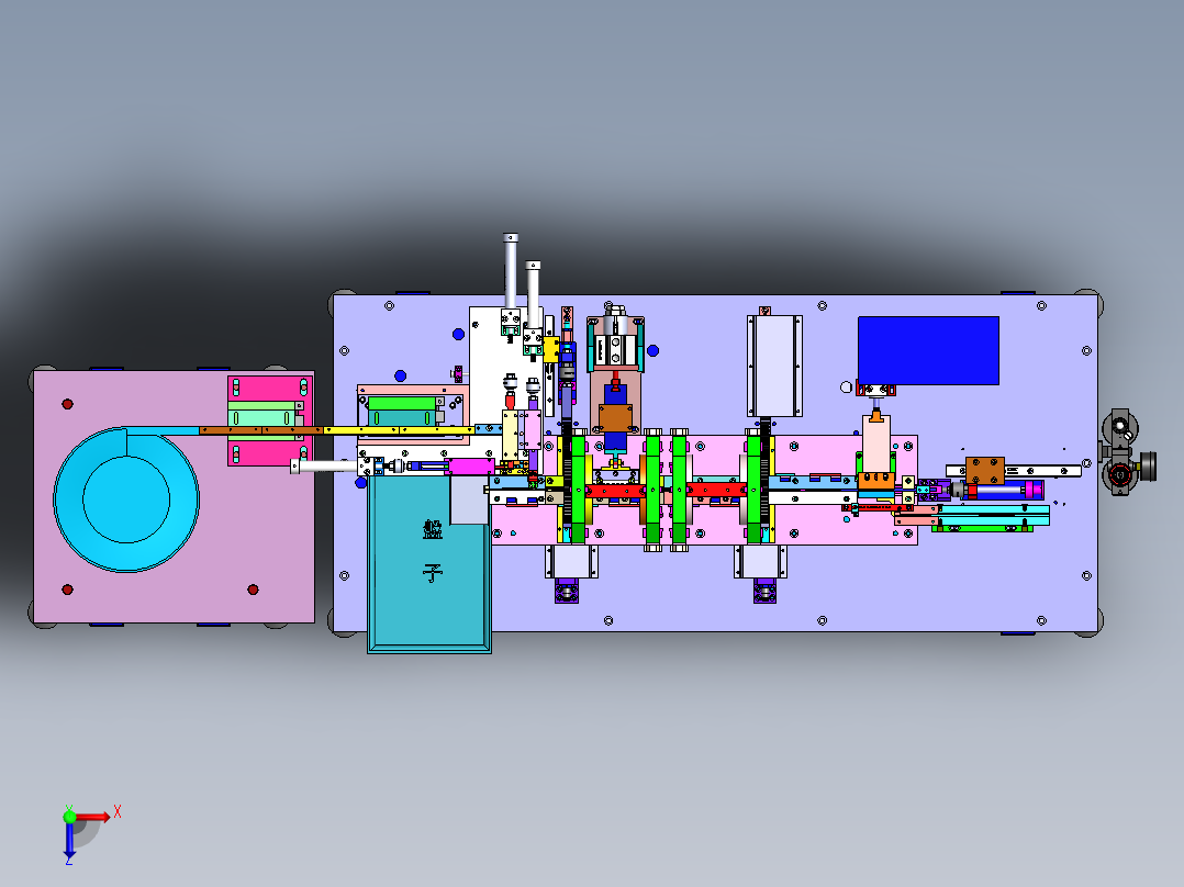 自动化端子连接器折弯成型装塑胶机sw12可编辑俯视图