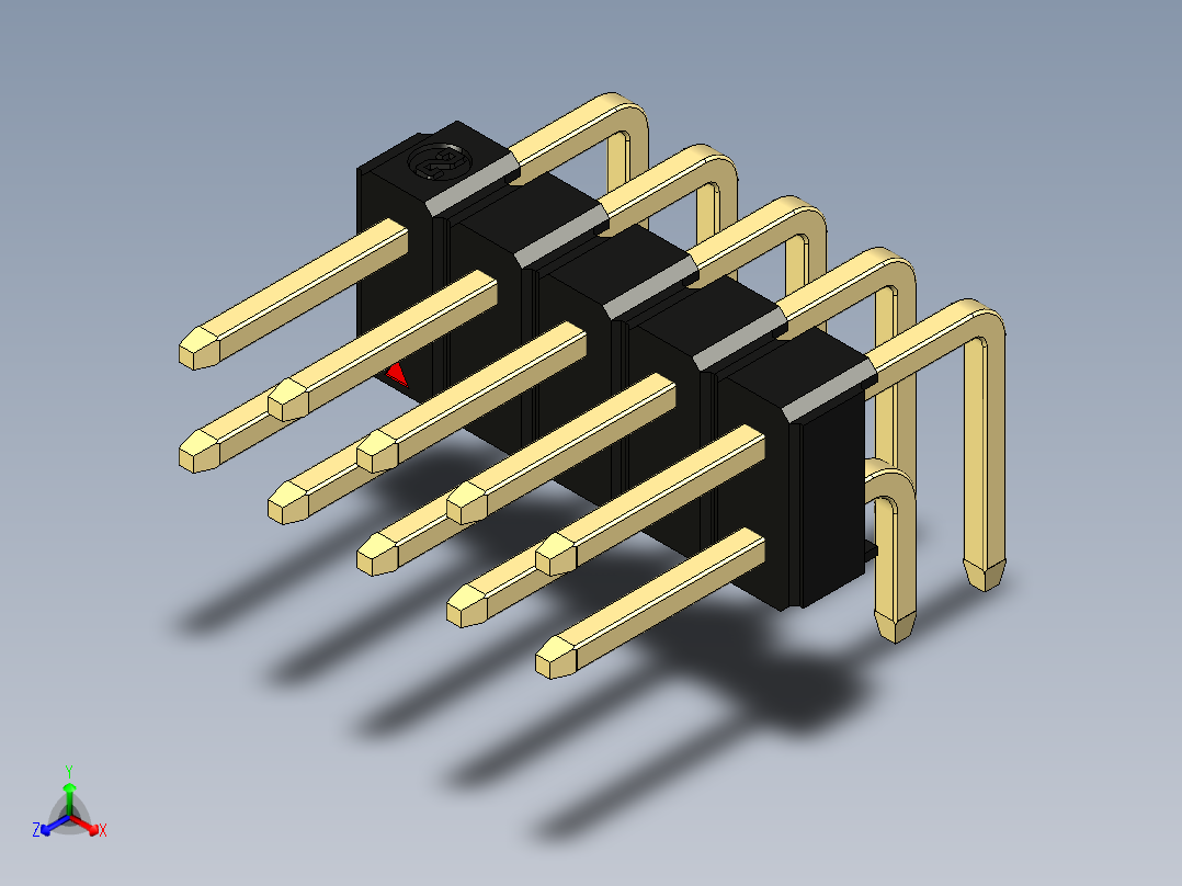 彩色公排针 100mil 2.54mm 系列-DS1022_black_2x05p_100mil_TypeD_rev1.0