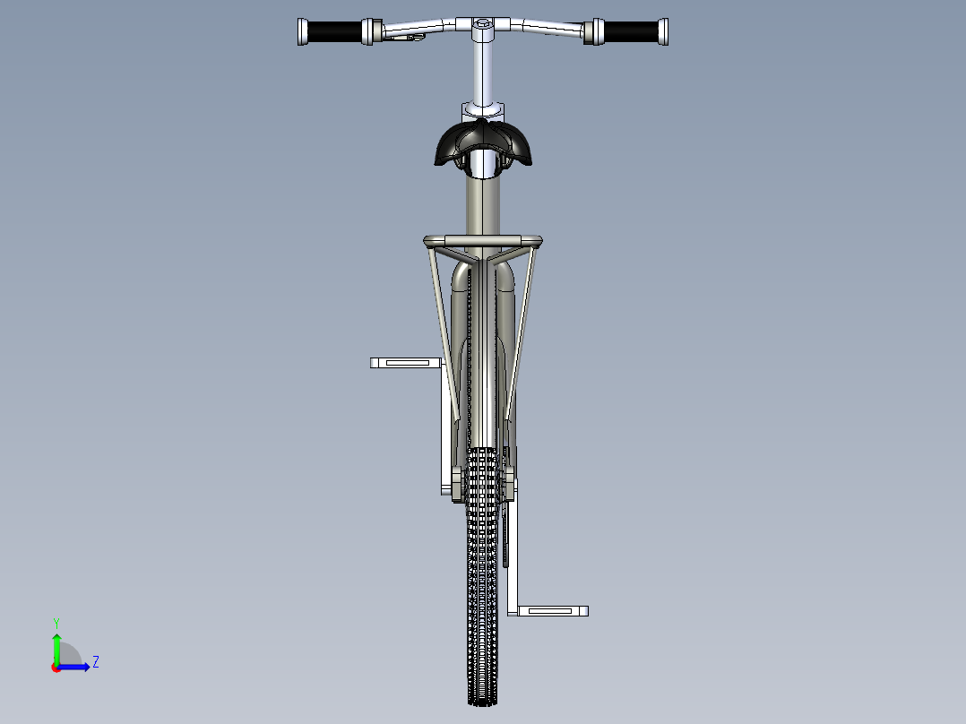 21---自行车模型step三维图纸模型设计图纸左视图