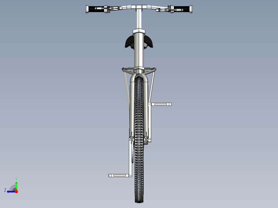 21---自行车模型step三维图纸模型设计图纸右视图