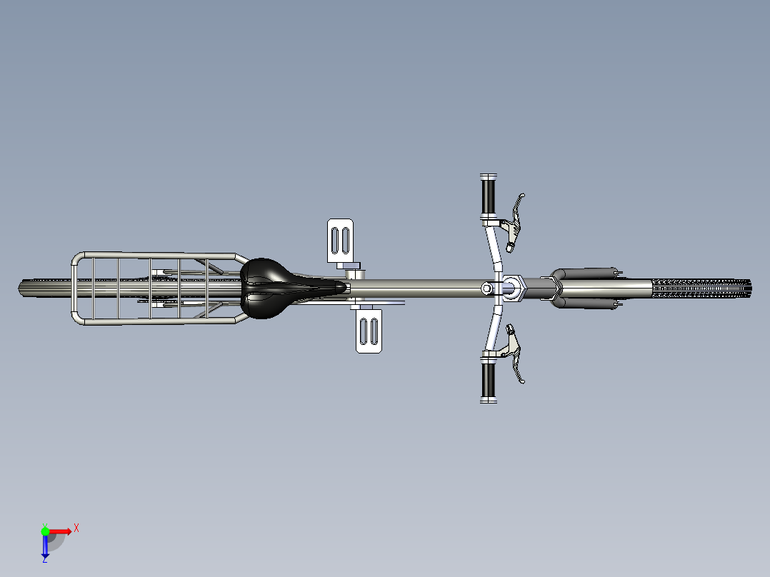 21---自行车模型step三维图纸模型设计图纸俯视图
