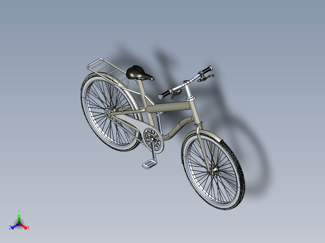 21---自行车模型step三维图纸模型设计图纸正等轴测图