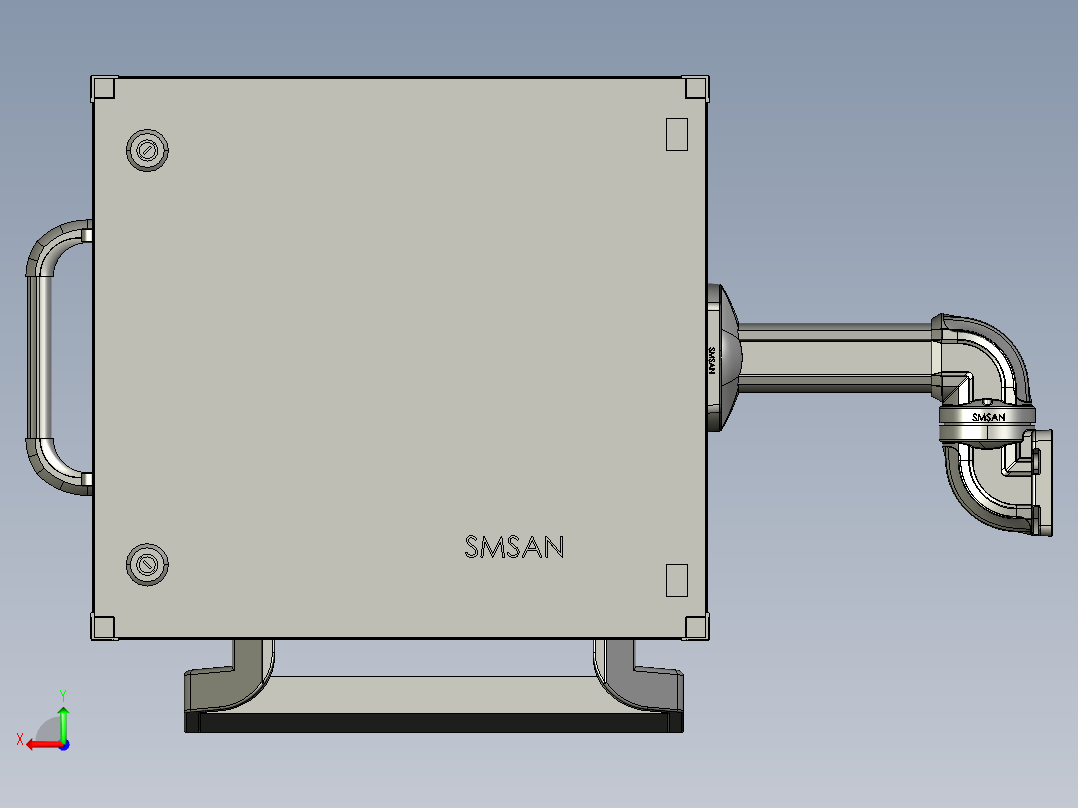 悬臂控制操控箱键盘支架-L2-墙座-固定底座-200后视图