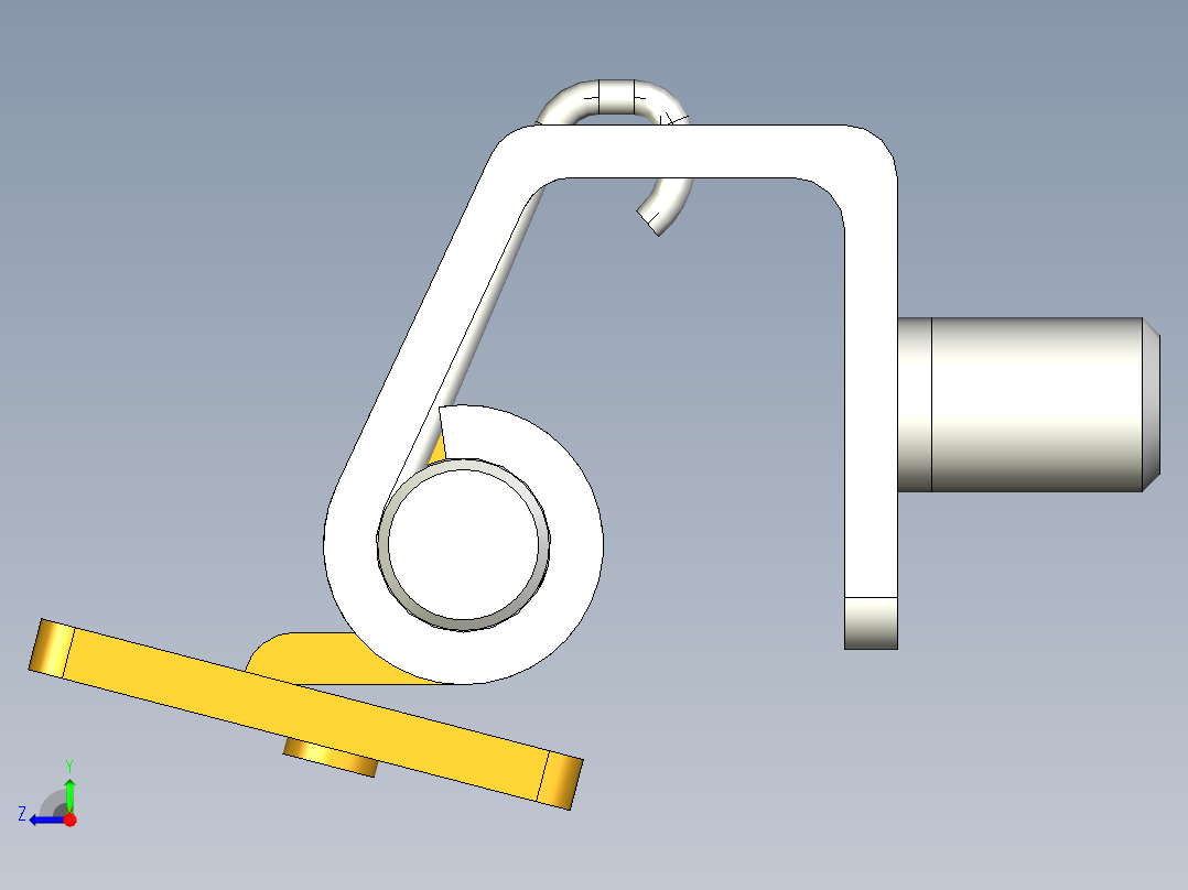 隱藏式鉸鏈(B)5570-3D多系列多零件图纸模型右视图