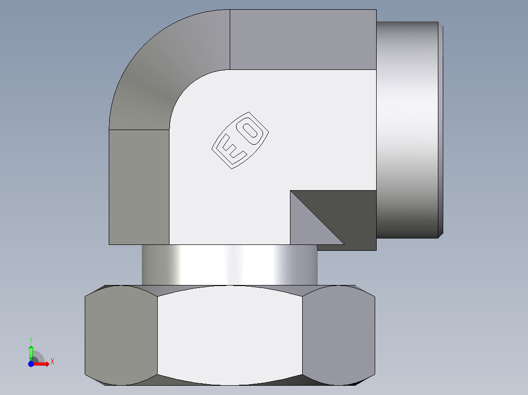 卡套式工业通用硬管接头EO_Standpipe_elbow_EVW42LOMDCF前视图