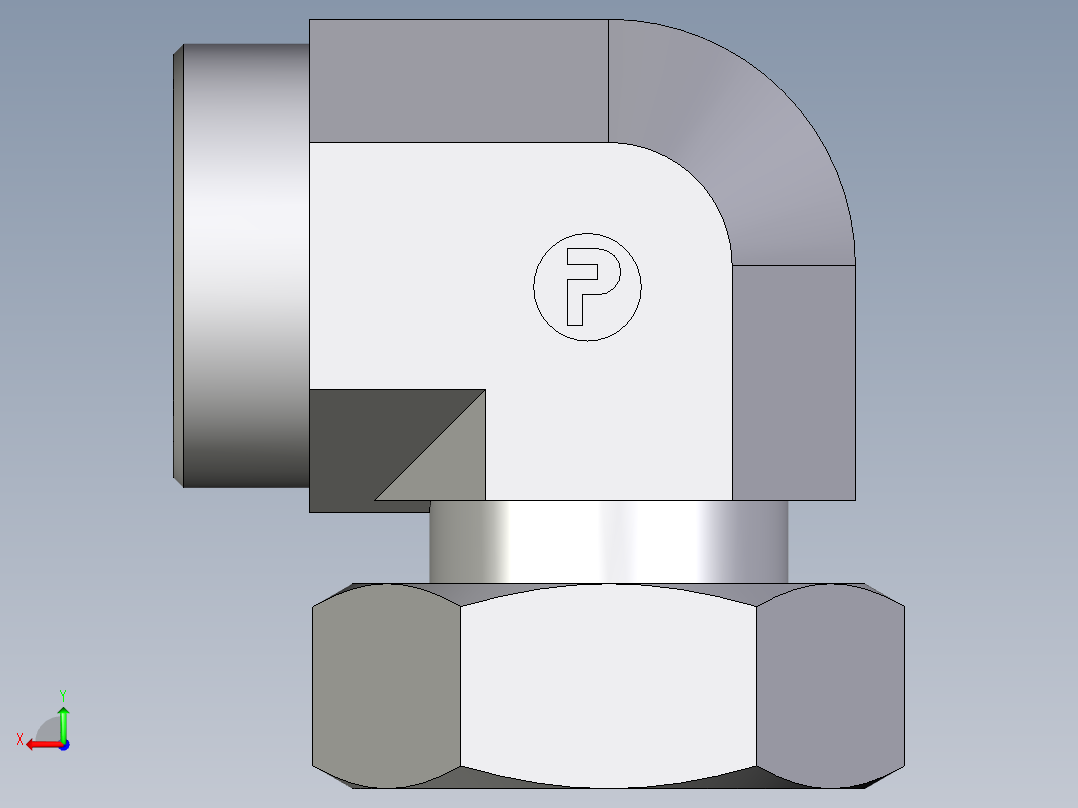 卡套式工业通用硬管接头EO_Standpipe_elbow_EVW42LOMDCF后视图