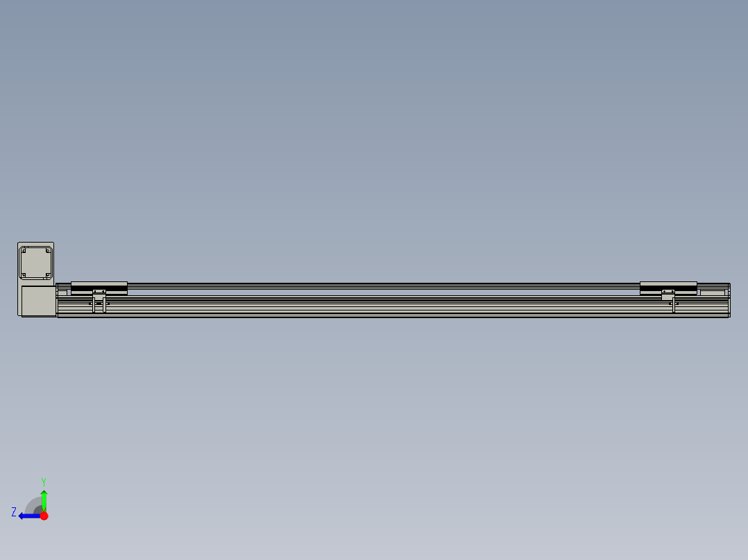 直线模组LHB17-L40-S1500-LU设计图纸右视图