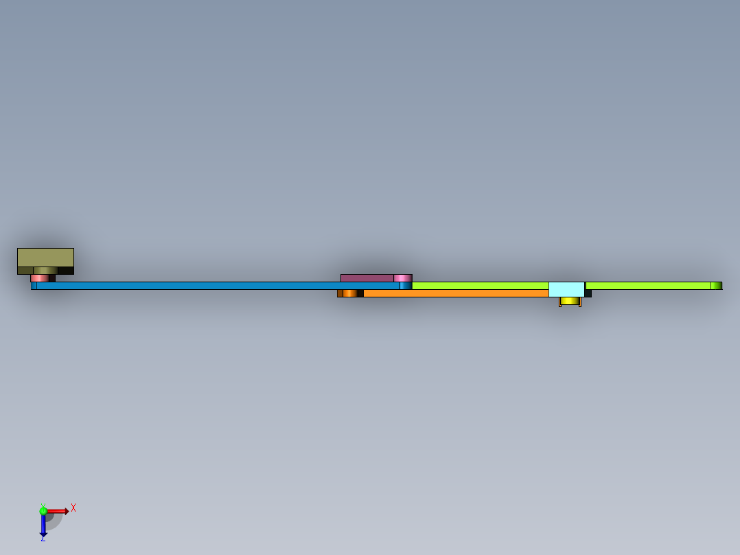曲柄摇杆与正切机构串接俯视图