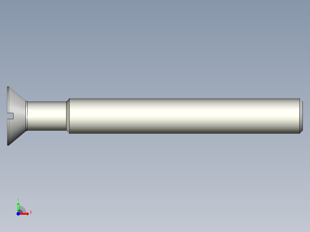 沉头螺钉-Screw_-M18-L150_120-30-3x3-40_-Countersunk_head.stp前视图
