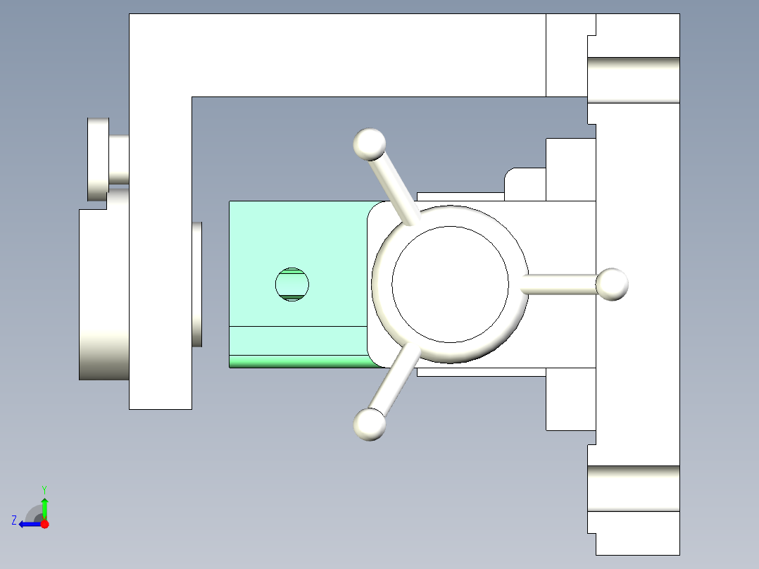 （拨叉831003加工工艺及钻φ22花键底孔夹具设计）含三维图+CAD图纸+说明书右视图