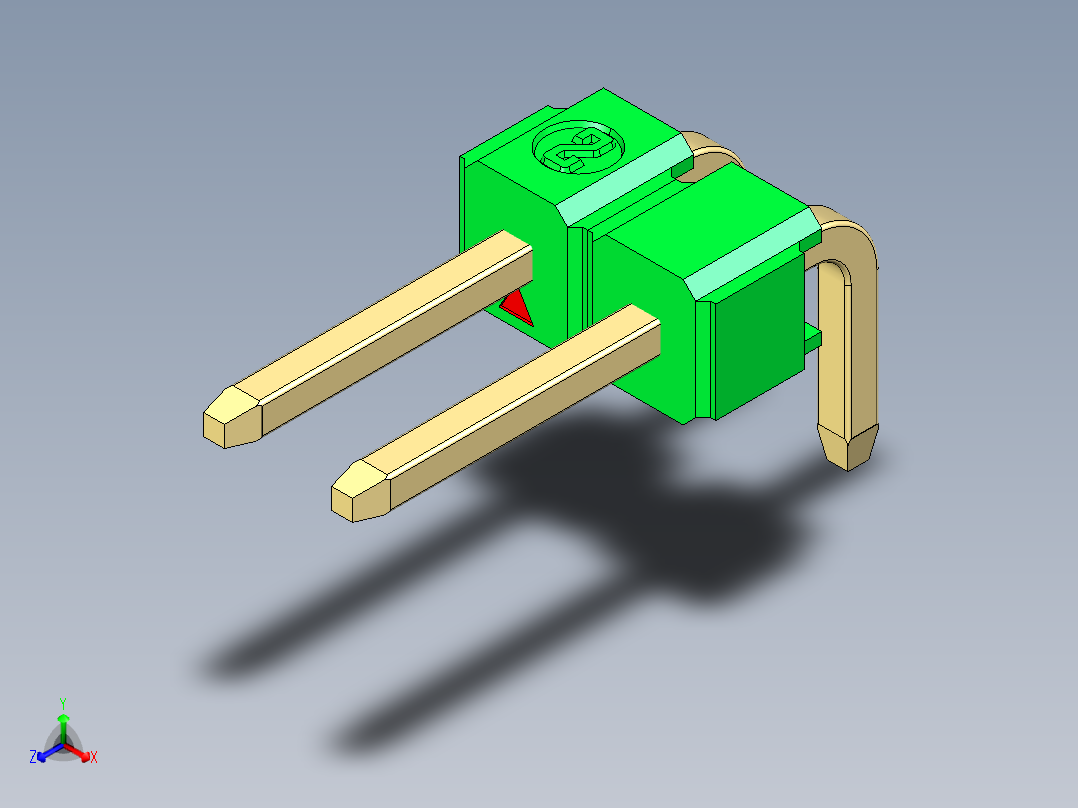 彩色公排针 100mil 2.54mm 系列-DS1022_green_1x02p_100mil_TypeD_rev1.0