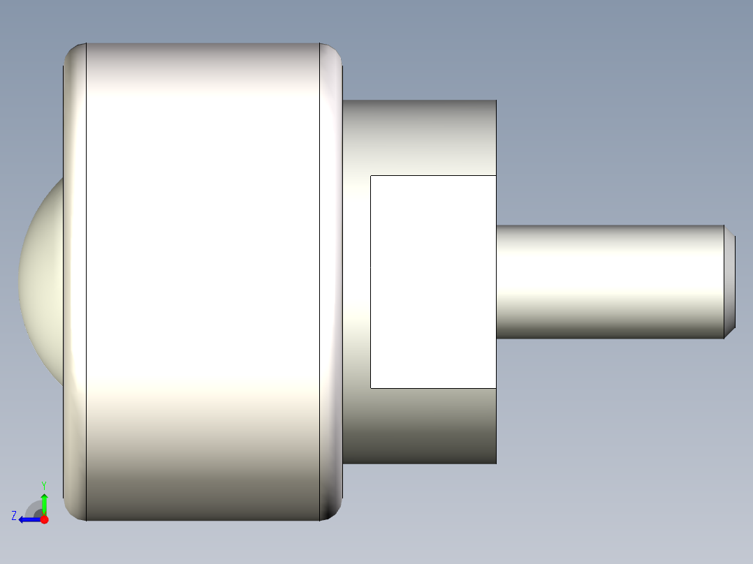防塵型萬向滾珠45-3D多系列多零件图纸模型右视图