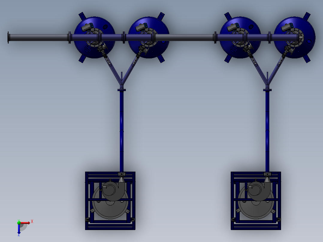 气动转换管俯视图