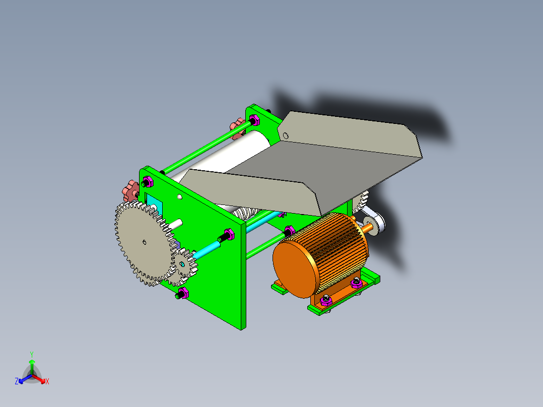 家用电动面条机的设计【家用电动压面机】含三维二维PPT说明书正等轴测图