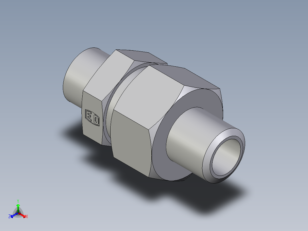 卡套式工业通用硬管接头EO_Weld_fitting_for_tubes_ASK630X5S正等轴测图
