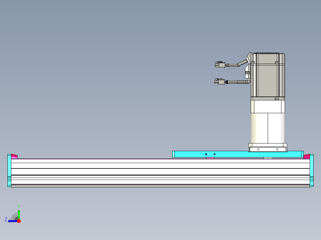 东锦齿条传动DH175G-L167-S350-BU-减速机+750W右视图