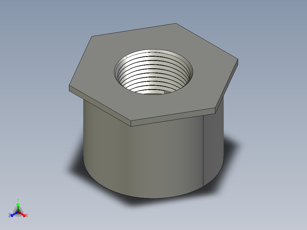 船舶管路系统SeaCor_ReducerBushing_FPTxSPIG_37J138249_2in x 1in正等轴测图