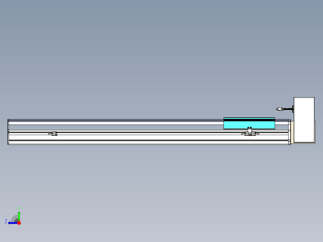 同步带滑台-半封闭B22H-L100-C-S850-RU-P75-D3-N5右视图