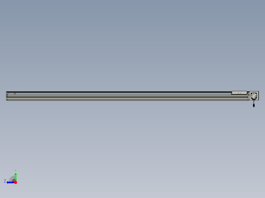 东锦同步带传动-直线滑台模组DH170B-L150-S2200-BL-P400W-C3右视图