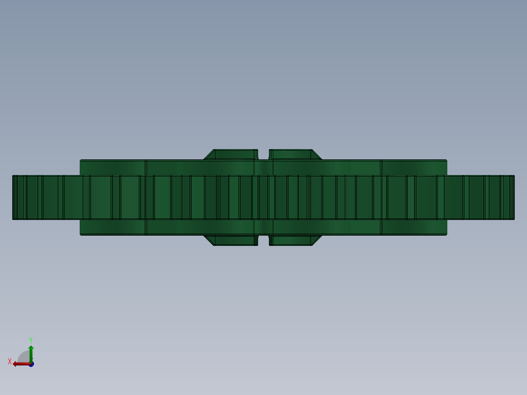 3649 Dark Green Technic Gear 40 Tooth.SLDPRT后视图