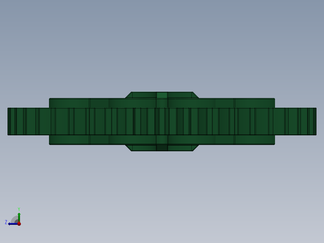 3649 Dark Green Technic Gear 40 Tooth.SLDPRT右视图