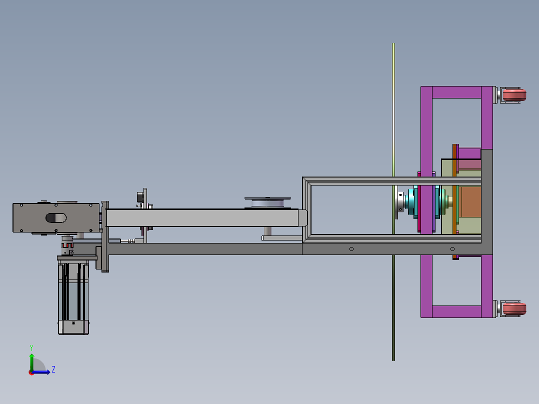 自动进料架（sw18可编辑+CAD+BOM）左视图