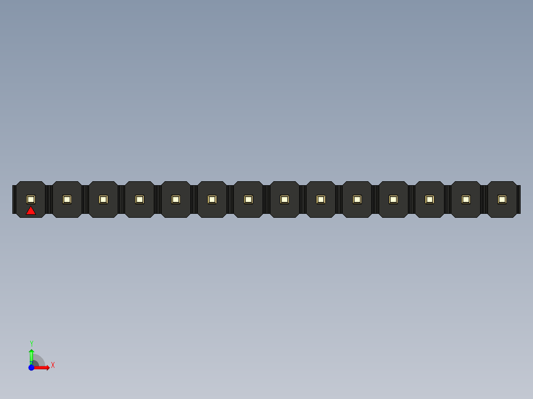 彩色公头100mil（2.54mm）系列-DS1021_black_1x14p_100mil_Type43_rev1.0前视图