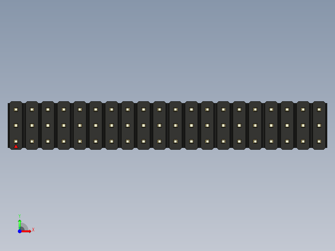 彩色公头100mil（2.54mm）系列-DS1021_black_3x20p_100mil_Type1_rev1.0前视图