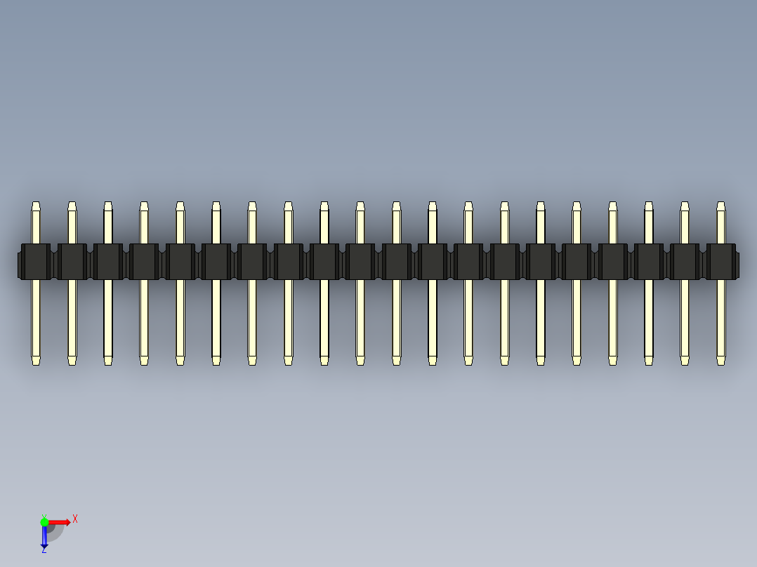彩色公头100mil（2.54mm）系列-DS1021_black_3x20p_100mil_Type1_rev1.0俯视图