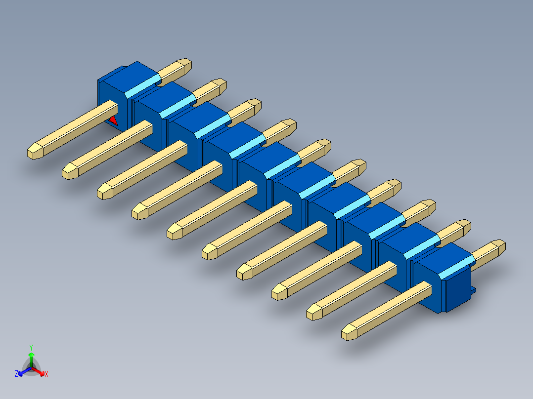 彩色公头100mil（2.54mm）系列-DS1021_blue_1x10p_100mil_Type1_rev1.0