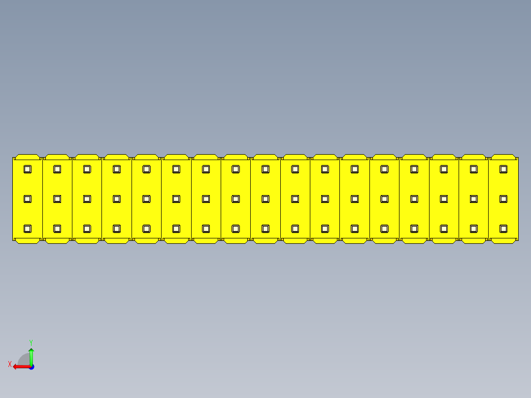 彩色公头100mil（2.54mm）系列-DS1021_yellow_3x17p_100mil_Type1_rev1.0后视图