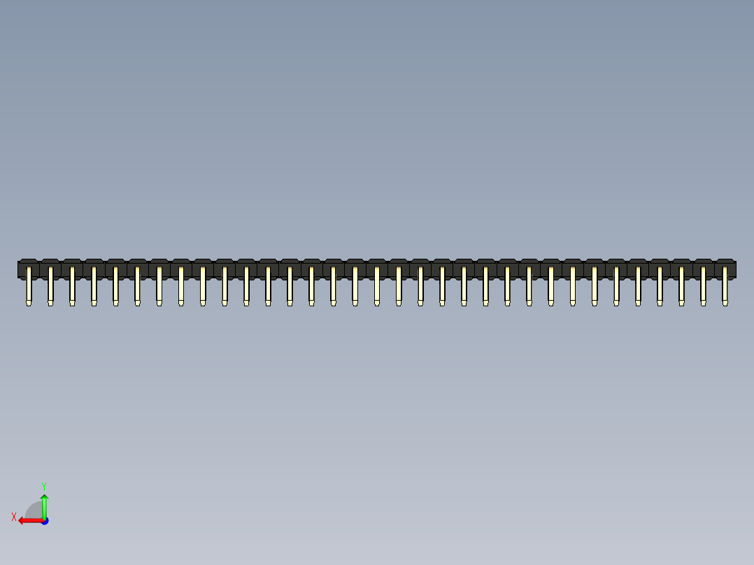 彩色公排针 100mil 2.54mm 系列-DS1022_black_1x33p_100mil_TypeD_rev1.0后视图