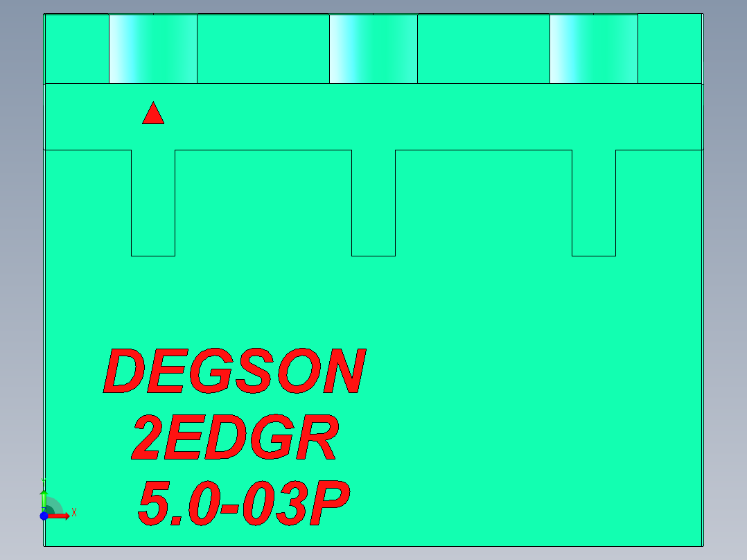 DEGSON 2EDG 系列 5.0mm 可插拔接线端子组-2EDGR-5.0-03P-14-00AH前视图