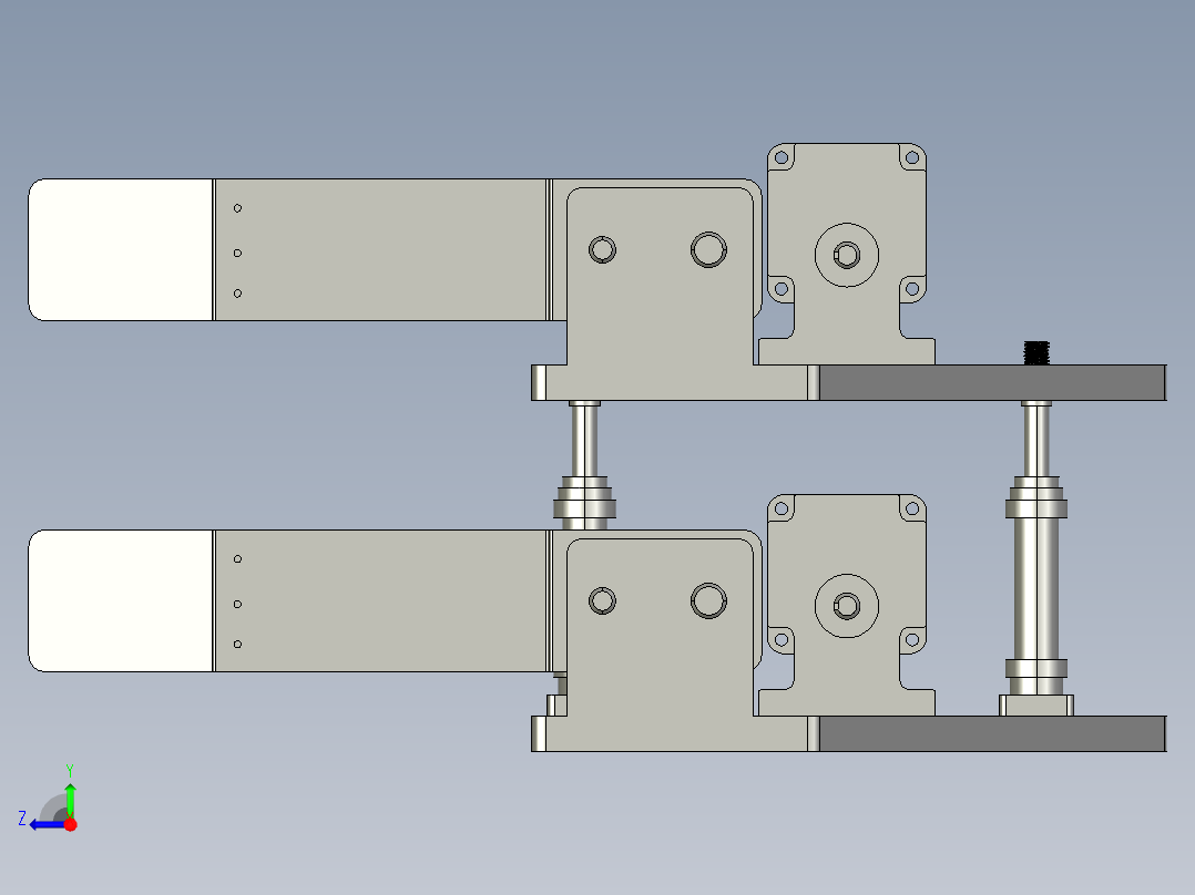气缸驱动爬杆机器人的设计含三维右视图