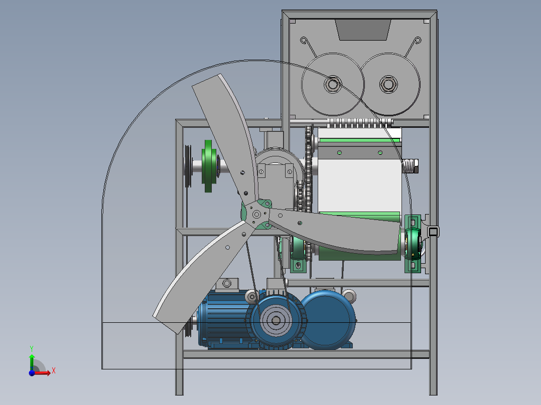 小型多功能切菜机的设计前视图