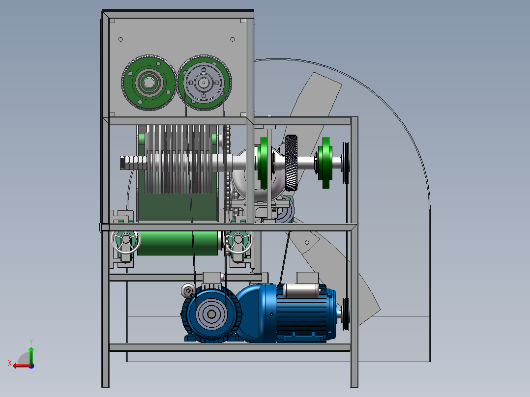 小型多功能切菜机的设计后视图