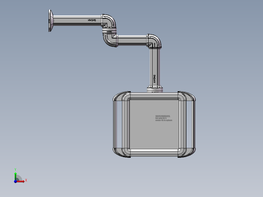 向下固定底座+中间连接器+转角+箱体连接器+控制箱