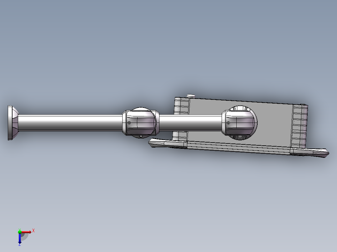 向下固定底座+中间连接器+转角+箱体连接器+控制箱俯视图