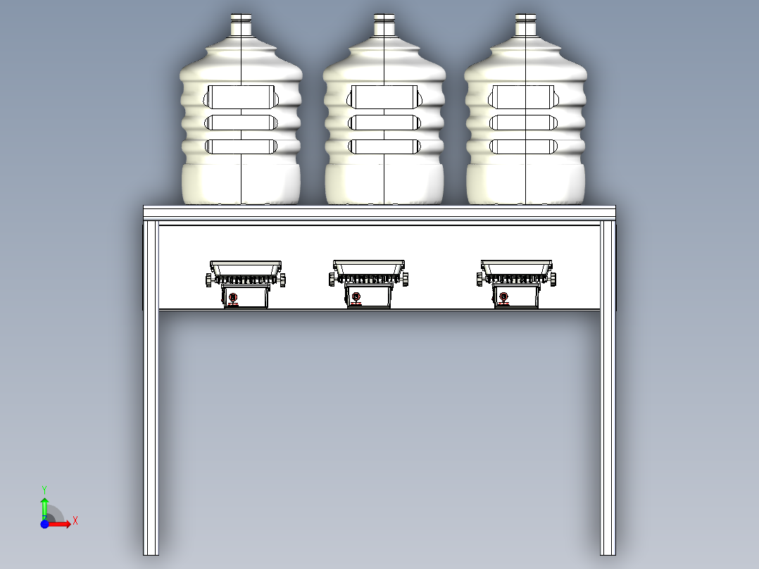 滚筒输送机 (2)前视图