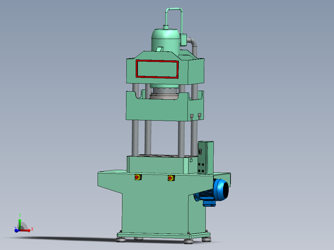 Prensa <span style='color: red'>100T</span><span style='color: red'>液压机</span>3D数模图纸 STEP格式