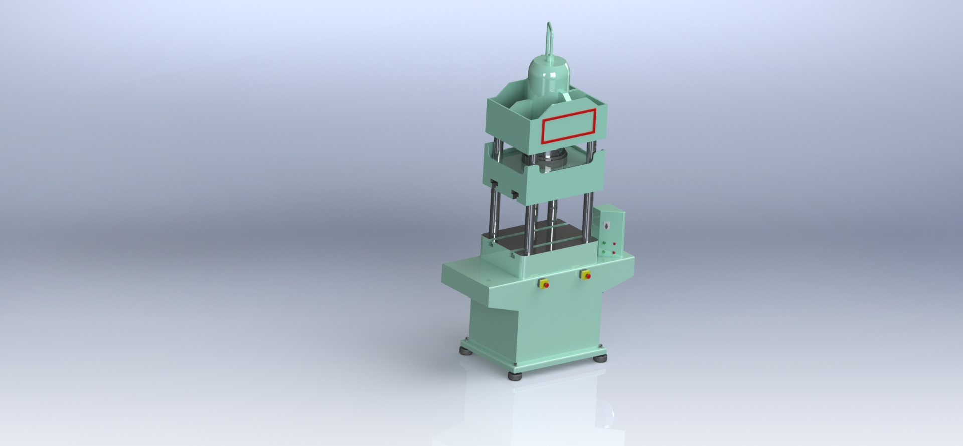 Prensa 100T液压机3D数模图纸 STEP格式