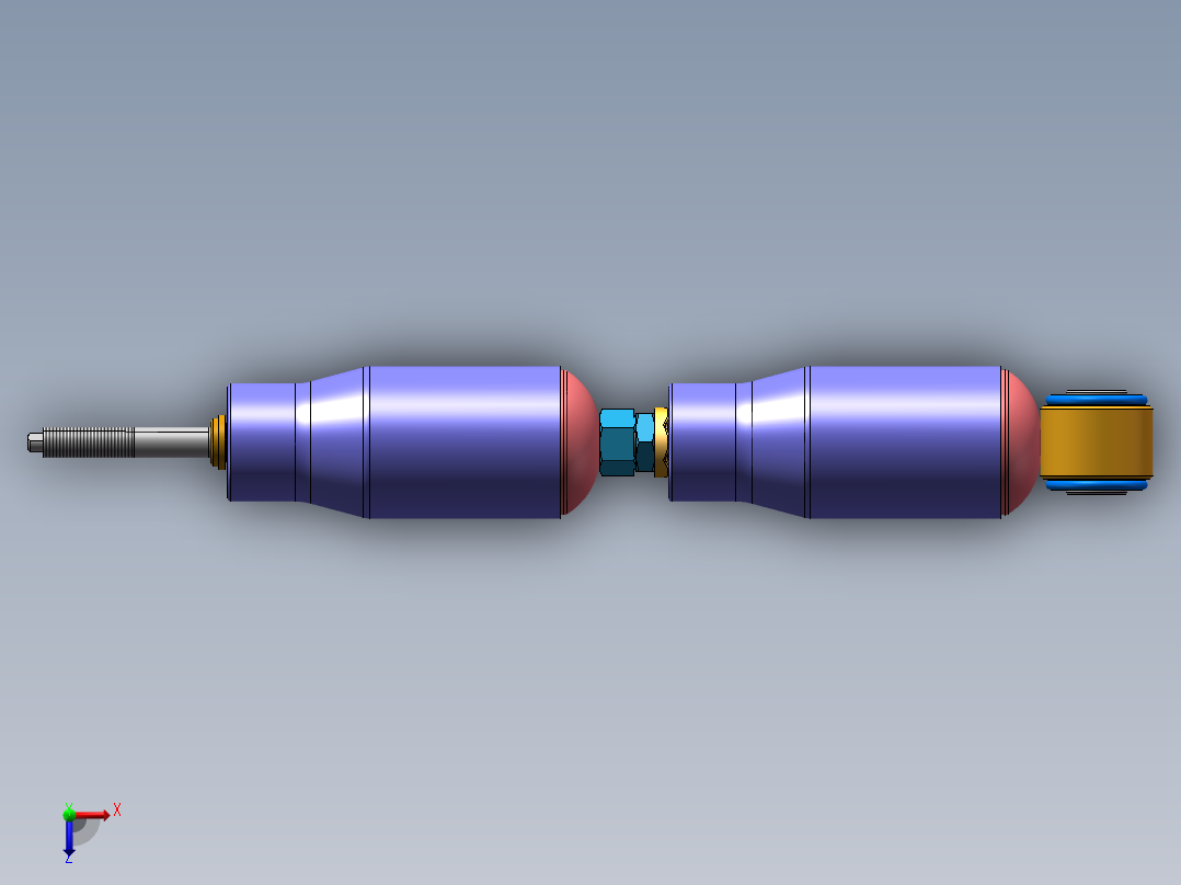 二级汽车减震器设计含三维SW模型+CAD图纸+说明书俯视图