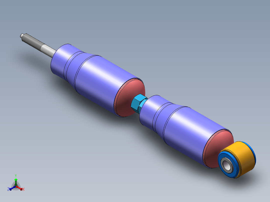 二级汽车减震器设计含三维SW模型+CAD图纸+说明书正等轴测图