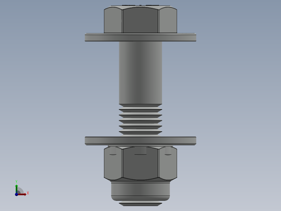 紧固件-0.8750 Bolt Hex前视图