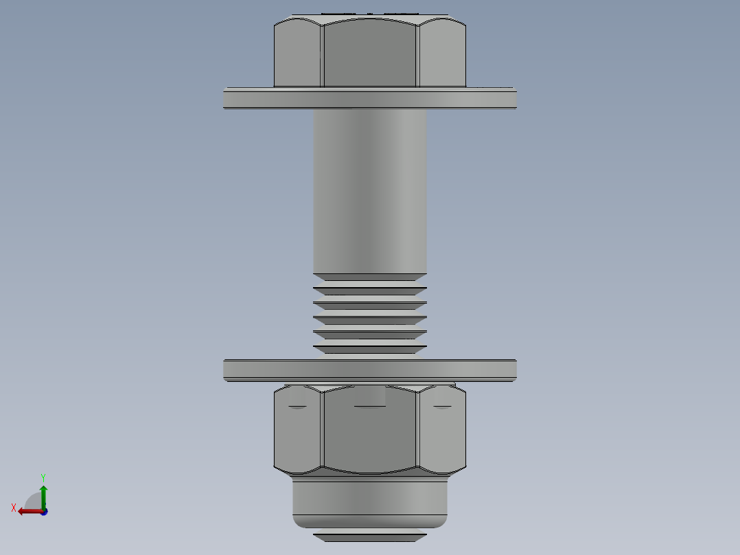紧固件-0.8750 Bolt Hex后视图