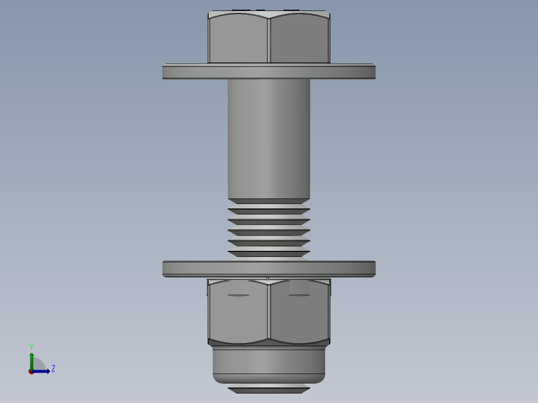 紧固件-0.8750 Bolt Hex左视图