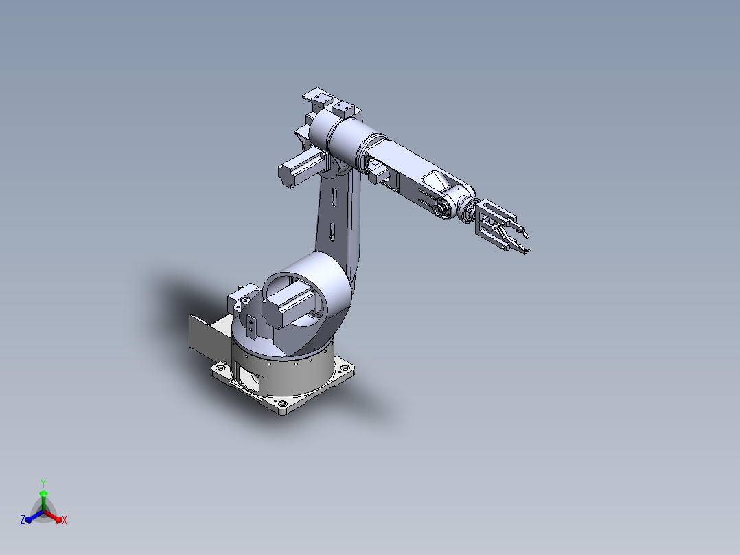 五自由度工业机械手设计【5自由度】【三维SW+15张CAD图纸+说明书】正等轴测图