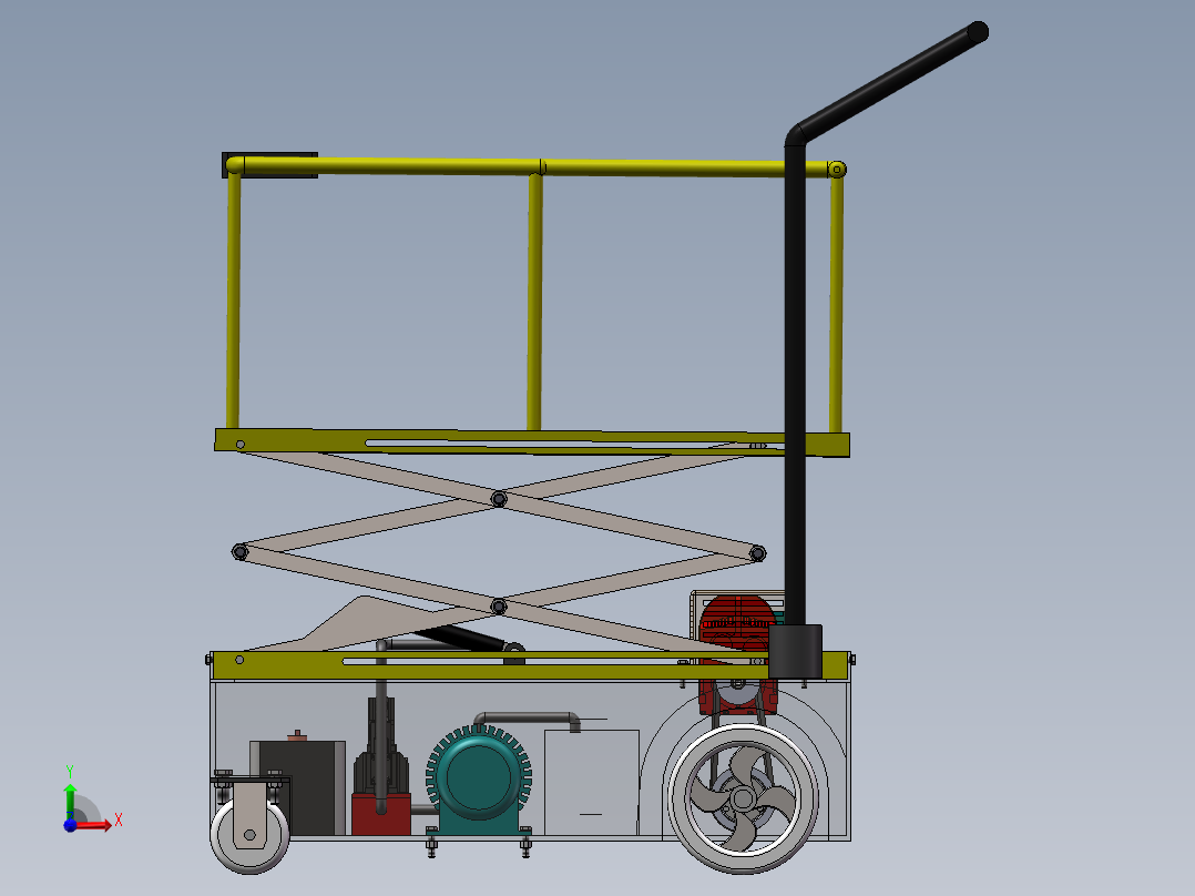 果园水果采摘升降平台的设计【含三维SolidWorks】前视图